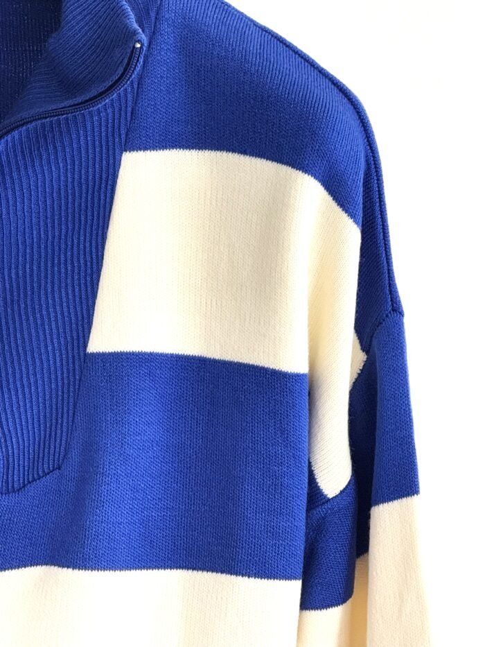 Blauw-Wit Gestreepte Trui met Rits - Afbeelding 2