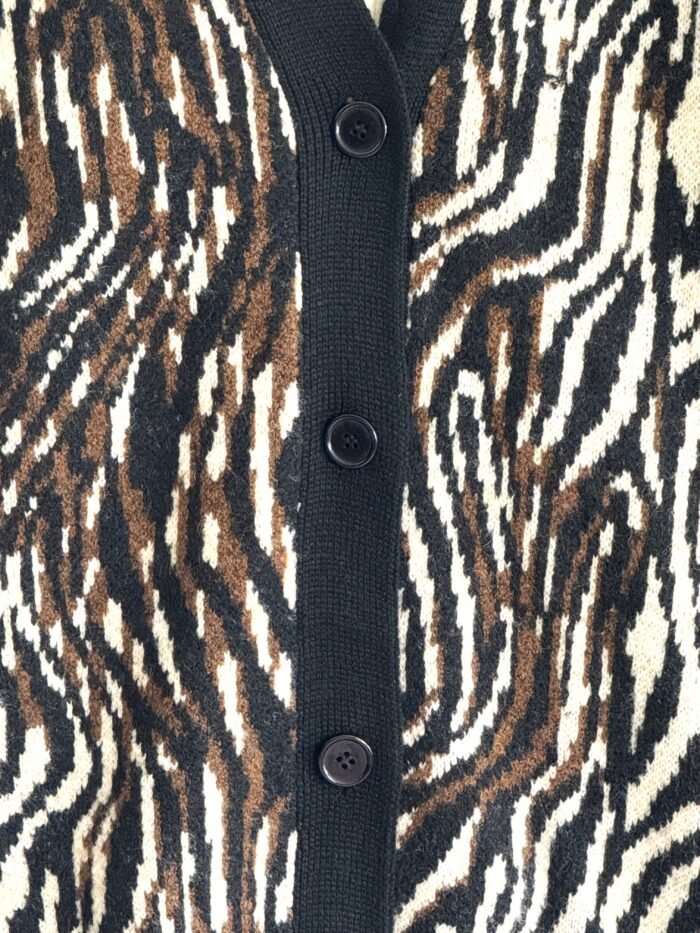 Gebreid Vest met Zebraprint en Zwarte Boorden - Afbeelding 2