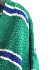 Groene Gestreepte Comfortabele Gebreide Vest - Afbeelding 2