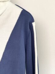 Blauw-Witte Gebreide Set met Capuchon - Afbeelding 2