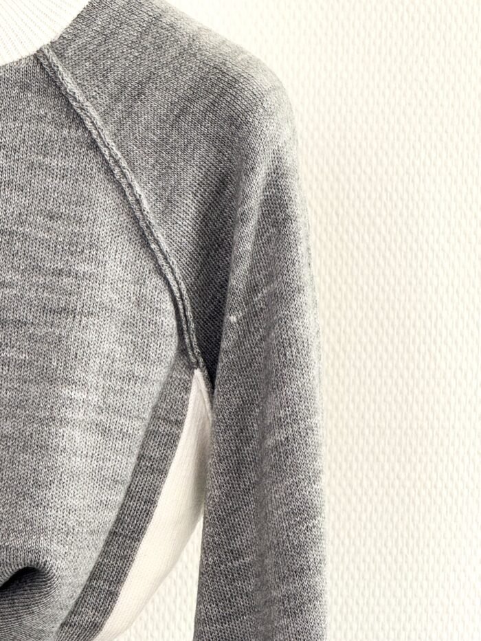 Grijs-Wit Colourblock Gebreid Trainingspak - Afbeelding 2