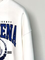 Witte Pasadena Print Oversized Sweatshirt & Jogger Set - Afbeelding 4