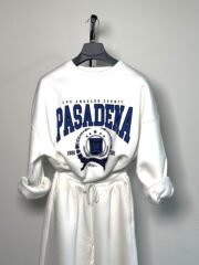 Witte Pasadena Print Oversized Sweatshirt & Jogger Set - Afbeelding 2