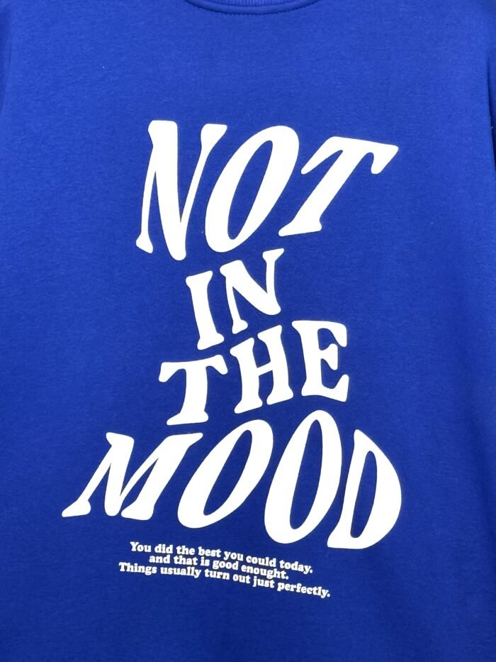 Kobaltblauwe "Not in the Mood" Oversized Sweatshirt - Afbeelding 4