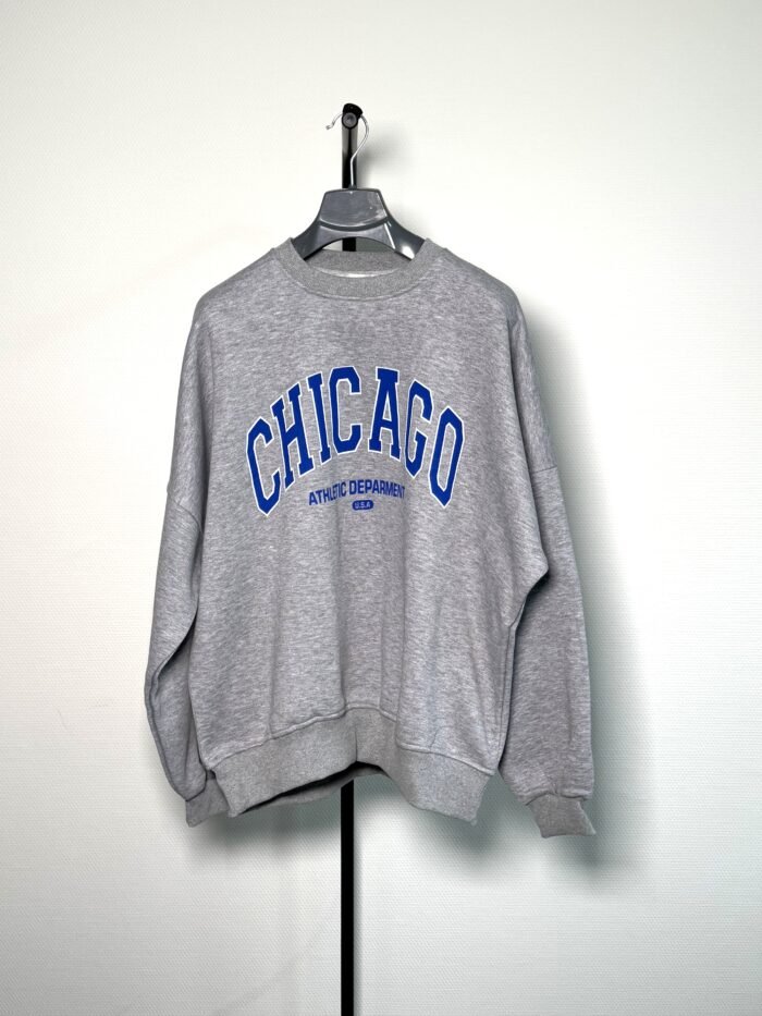 Grijze "Chicago Athletic Department" Oversized Sweatshirt - Afbeelding 3