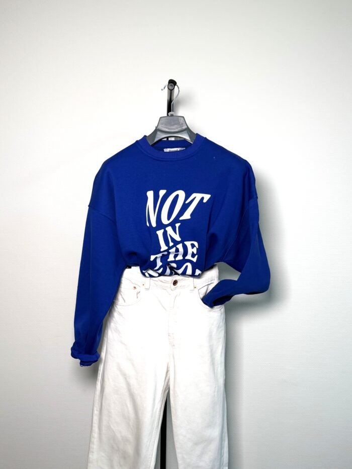 Kobaltblauwe "Not in the Mood" Oversized Sweatshirt - Afbeelding 2
