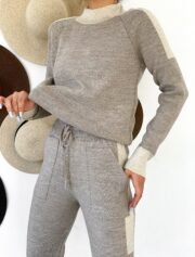 Stijlvolle Gebreide Set – Beige & Crème - Afbeelding 2