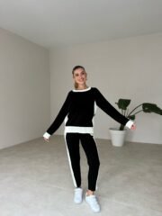 Zwart-Wit Gebreid Set