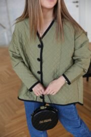 Trendy quilted jas met zwarte details - Afbeelding 3