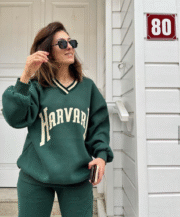 Harvard College Style Joggingpak – Groen - Afbeelding 3