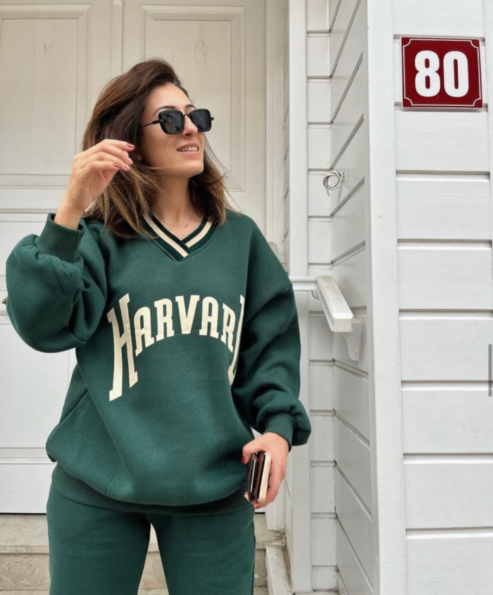 Harvard College Style Joggingpak – Groen - Afbeelding 3