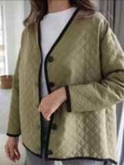 Trendy quilted jas met zwarte details - Afbeelding 2