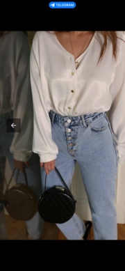 Chique V-hals blouse in satijnlook - Afbeelding 2