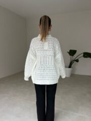 Comfortabele Oversized Witte Cardigan – Voor Elke Gelegenheid - Afbeelding 3