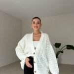 Comfortabele Oversized Witte Cardigan – Voor Elke Gelegenheid