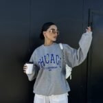 Grijze "Chicago Athletic Department" Oversized Sweatshirt