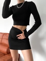 Elegante Gebreide Set – Zwart - Afbeelding 3