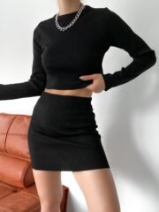 Elegante Gebreide Set – Zwart - Afbeelding 2