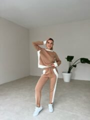 Chic Gebreid Set – Bruin & Ecru