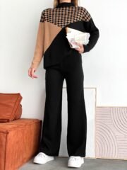 Sophisticated Gebreid Set – Beige & Zwart