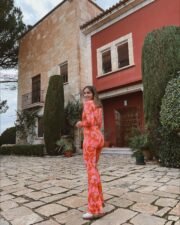 Jumpsuit met Bloemenprint in Roze-Rood - Afbeelding 2