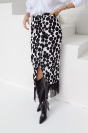 Stijlvolle rok met polkadot en franjes - Afbeelding 2