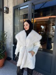 Winterjas met Witte Bontkraag