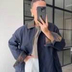 Jas met Geruite Voering – Navy