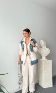 Hoodie Jas met Denim Details - Afbeelding 2