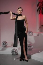 Velvet Black Evening Dress