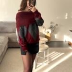 Geruite Trui – Grijs & Bordeaux